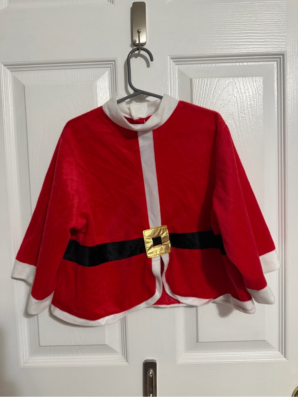 Kids 5/6 Red Santa Cape Jacket with Gold Buckle